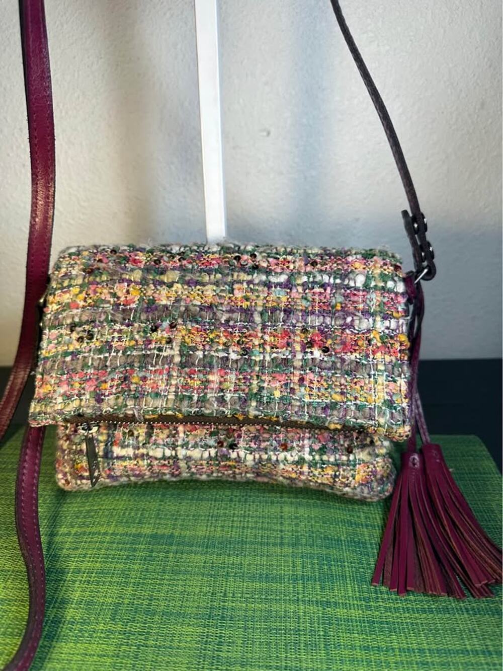 Patricia Nash Corfu Sequin Tweed Crossbody Bag